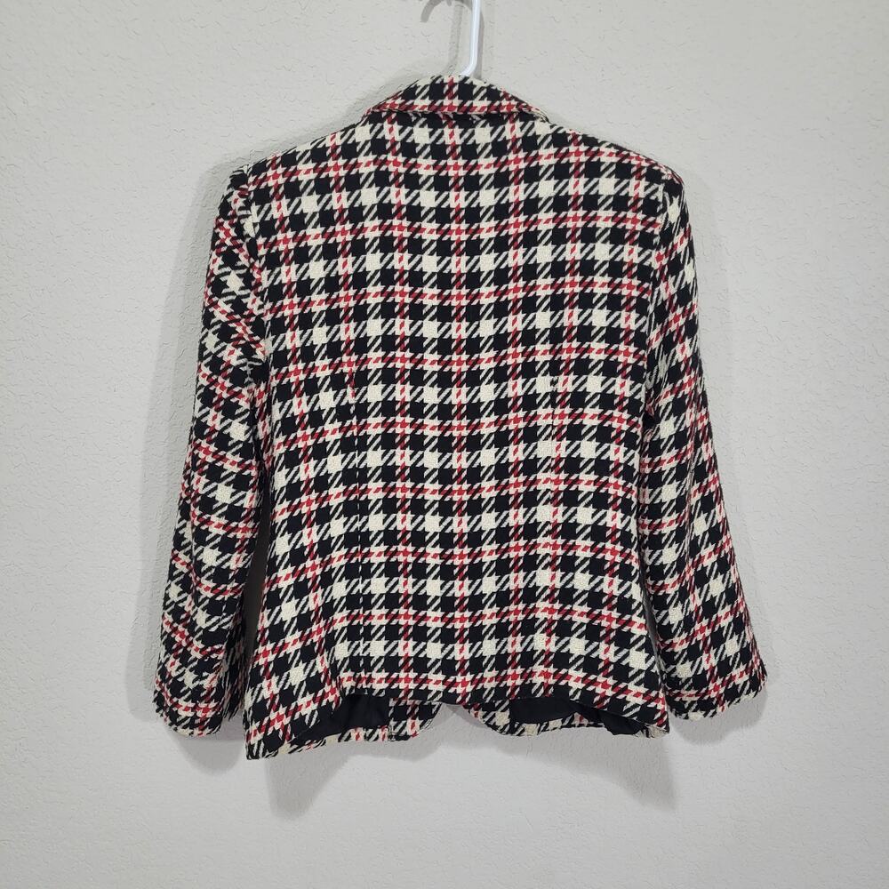 Hillard and Hanson Blazer Womens 6 Plaid Fitted Made in USA Casual Office Short - Picture 2 of 11